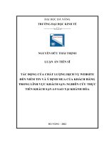 Tác động của chất lượng dịch vụ website đến niềm tin và ý định mua của khách hàng trong lĩnh vực khách sạn: Nghiên cứu thực tiễn khách sạn 4-5 sao tại Khánh Hoà.