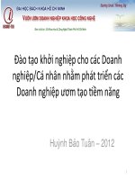Đào tạo khởi nghiệp cho các doanh nghiệpcánhân nhằm phát triển các doanh nghiệp ươm tạo tiềm năng 