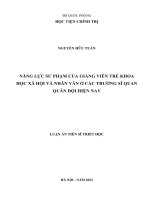 Năng lực sư phạm của giảng viên trẻ khoa học xã hội và nhân văn ở các trường sĩ quan quân đội hiện nay