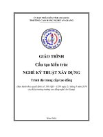 Giáo trình Cấu tạo kiến trúc (Nghề: Kỹ thuật xây dựng - Trình độ CĐ/TC): Phần 1 - Trường Cao đẳng Nghề An Giang
