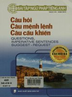 Tuyển chọn các bài tập về câu hỏi, câu mệnh lệnh câu cầu khiển trong ngữ pháp tiếng Anh: Phần 1