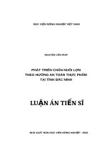 PHÁT TRIỂN CHĂN NUÔI LỢN THEO HƯỚNG AN TOÀN THỰC PHẨM TẠI TỈNH BẮC NINH