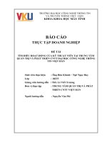 BÁO CÁO THỰC TẬP DOANH NGHIỆP ĐỀ TÀI TÌM HIỂU HOẠT ĐỘNG CỦA KỸ THUẬT VIÊN TẠI TRUNG TÂM QUẢN TRỊ VÀ PHÁT TRIỂN CNTT ĐẠI HỌC CÔNG NGHỆ THÔNG TIN VIỆT HÀN