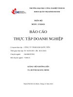 BÁO CÁO THỰC TẬP DOANH NGHIỆP Cơ quan thực tập  CÔNG TY TNHH KIM QUỐC TIẾN