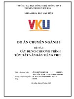ĐỀ TÀI XÂY DỰNG CHƯƠNG TRÌNH TÓM TẮT VĂN BẢN TIẾNG VIỆT