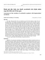 Đánh giá độc tính của thuốc sorafenib trên bệnh nhân ung thư biểu mô tế bào gan