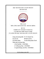 TIỂU LUẬN MÔN CÔNG CHÚNG BÁO CHÍ – TRUYỀN THÔNG ĐỀ TÀI NGHIÊN CỨU VỀ HÀNH VI THAM GIA CÁC DIỄN ĐÀN TRÊN MẠNG XÃ HỘI CỦA SINH VIÊN HỌC VIỆN BÁO CHÍ VÀ TUYÊN TRUYỀN