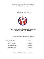 HỆ THỐNG QUẢN LÝ DỊCH VỤ Ô TÔ HONDA,  ĐẠI LÝ HONDA KIM THANH