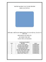 MÔN HỌC NHỮNG QUY ĐỊNH CHUNG VỀ LUẬT DÂN SỰ, TÀI SẢN VÀ THỪA KẾ BUỔI THẢO LUẬN THỨ SÁU QUY ĐỊNH VỀ DI CHÚC