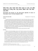 Kiến thức, thực hành tiêm tĩnh mạch an toàn của điều dưỡng tại Trung tâm Ung bướu, Bệnh viện Chợ Rẫy năm 2021