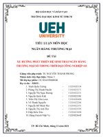 TIỂU LUẬN MÔN HỌC NGÂN HÀNG THƯƠNG MẠI ĐỀ TÀI XU HƯỚNG PHÁT TRIỂN HỆ SINH THÁI NGÂN HÀNG THƯƠNG MẠI SỐ TRONG THỜI ĐẠI CÔNG NGHIỆP 4.0