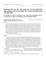 Đánh giá kết quả theo dõi chăm sóc sau mổ ghép phổi thực nghiệm trên lợn tại Bệnh viện Trung ương Quân đội 108 năm 2016