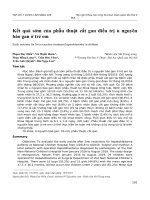 Kết quả sớm của phẫu thuật cắt gan điều trị u nguyên bào gan ở trẻ em