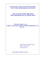 TIỂU LUẬN KẾT THÚC HỌC PHẦN MÔN HỢP ĐỒNG DÂN SỰ THÔNG DỤNG đề tài NGHĨA VỤ TRẢ NỢ CỦA BÊN VAY TRONG HỢP ĐỒNG VAY TÀI SẢN