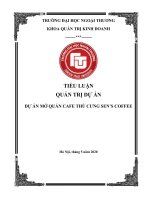 quản trị dự án   tiểu luận dự án mở quán cà phê thú cưng  sens coffee