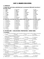 UNIT 5 HIGHER EDUCATION Lớp 12