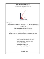 Tiểu luận môn NGUYÊN LÝ CƠ BẢN LOGISTICS VÀ QUẢN LÝ CHUỖI CUNG ỨNG Đề tài Phân tích quản lý chuỗi cung ứng cà phê Việt Nam
