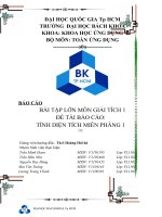 BÁO CÁO BÀI TẬP LỚN MÔN GIẢI TÍCH 1 ĐỀ TÀI BÁO CÁO TÍNH DIỆN TÍCH MIỀN PHẲNG