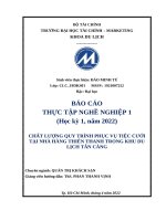 CHẤT LƯỢNG QUY TRÌNH PHỤC VỤ TIỆC CƯỚI TẠI NHÀ HÀNG THIÊN THANH TRONG KHU DU LỊCH TÂN CẢNG