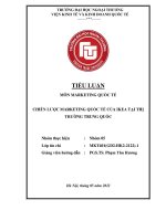 tiểu luận môn marketing quốc tế đề tài chiến lược marketing quốc tế cuả ikea tại thị trường trung quốc 