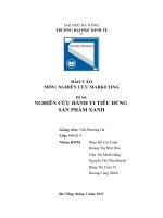 Đề tài NGHIÊN cứu HÀNH VI TIÊU DÙNG sản PHẨM XANH 