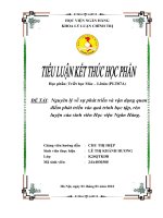 Nguyên lí về sự phát triển và vận dụng quan điểm phát triển vào quá trình học tập, rèn luyện của sinh viên