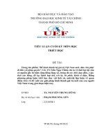 TIỂU LUẬN CUỐI kỳ môn học TRIẾT học 