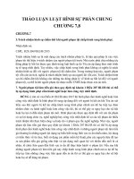 THẢO LUẬN LUẬT HÌNH SỰ PHẦN CHUNG   CHƯƠNG 7,8
