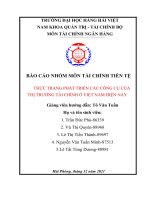 BÁO cáo NHÓM môn tài CHÍNH TIỀN tệ THỰC TRẠNG PHÁT TRIỂN các CÔNG cụ của THỊ TRƯỜNG tài CHÍNH ở VIỆT NAM HIỆN NAY (1) 