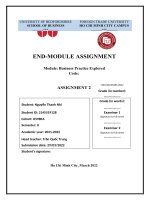 END MODULE ASSIGNMENT module business practice explored code ASSIGNMENT 2 