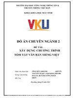 ĐỒ án CHUYÊN NGÀNH 2 đề tài xây DỰNG CHƯƠNG TRÌNH tóm tắt văn bản TIẾNG VIỆT 