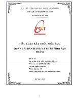 Trình bày các loại mô hình tổ chức bán hàng của doanh nghiệp phân tích ưu nhược điểm của mỗi mô hình tổ chức đó cho ví dụ minh họa 
