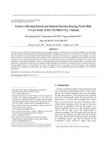 Factors affecting brand and student decision buying fresh milk a case study in ho chi minh city, vietnam 