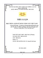 tiểu luận trình bày nội dung đại hội đại biểu toàn quốc lần thứ VI (1986) của đảng liên hệ vấn đề giải quyết việc làm ở nông thôn ở việt nam hiện nay 