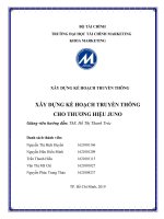 XÂY DỰNG kế HOẠCH TRUYỀN THÔNG xây DỰNG kế HOẠCH TRUYỀN THÔNG CHO THƯƠNG HIỆU JUNO 