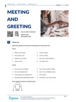 Bài giảng tiếng anh chủ đề  Meeting and Greeting -  Gặp mặt và chào hỏi