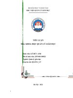 TIỂU LUẬN KẾT THÚC HỌC PHẦN KHOA HỌC QUẢN LÝ GIÁO DỤC