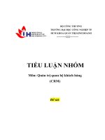 TIỂU LUẬN NHÓM môn quản trị quan hệ khách hàng (CRM) đề tài phân tích swot khi xây dựng hệ thống CRM 