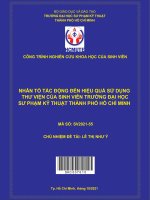 Nhân tố tác động đến hiệu quả sử dụng thư viện của sinh viên trường đại học sư phạm kỹ thuật thành phố hồ chí minh 