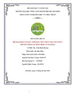 ĐỀ tài KHẢO sát QUY TRÌNH hạ THỦY PHẦN mật ONG BẰNG PHƯƠNG PHÁP sấy bơm NHIỆT TUẦN HOÀN 