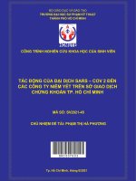 Tác động của đại dịch SARS   COV 2 đến các công ty niêm yết trên sở giao dịch chứng khoán TP  hồ chí minh 
