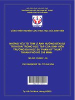 Những yếu tố tâm lí ảnh hưởng đến sự trì hoãn trong học tập của sinh viên trường đại học sư phạm kỹ thuật thành phố hồ chí minh 