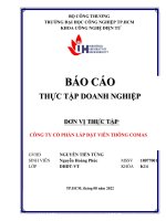 BÁO cáo THỰC tập DOANH NGHIỆP đơn vị THỰC tập CÔNG TY cổ PHẦN lắp đặt VIỄN THÔNG COMAS 