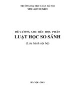TRƯỜNG ĐẠI HỌC LUẬT HÀ NỘI VIỆN LUẬT SO SÁNH ĐỀ CƯƠNG CHI TIẾT HỌC PHẦN LUẬT HỌC SO SÁNH