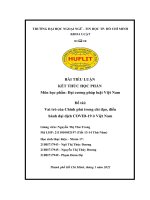 Đề tài vai trò của chính phủ trong chỉ đạo, điều hành đại dịch COVID 19 ở việt nam 