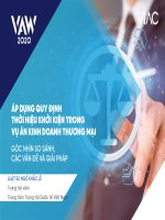 Áp dụng quy định thời hiệu khởi kiện trong vụ án kinh doanh thương mại Góc nhìn so sánh, các vấn đề và giải pháp