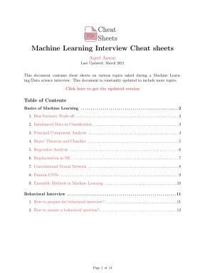 Machine learning interview cheat sheets