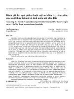 Đánh giá kết quả phẫu thuật nội soi điều trị viêm phúc mạc ruột thừa tại một số tỉnh miền núi phía Bắc