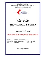 BÁO cáo THỰC tập DOANH NGHIỆP đơn vị THỰC tập CÔNG TY cổ PHẦN lắp đặt VIỄN THÔNG COMAS 