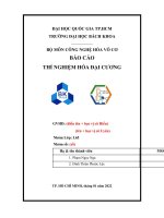 BÁO cáo THÍ NGHIỆM hóa đại CƯƠNG bài 2 NHIỆT PHẢN ỨNG 